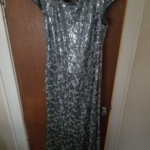Silver evening gown